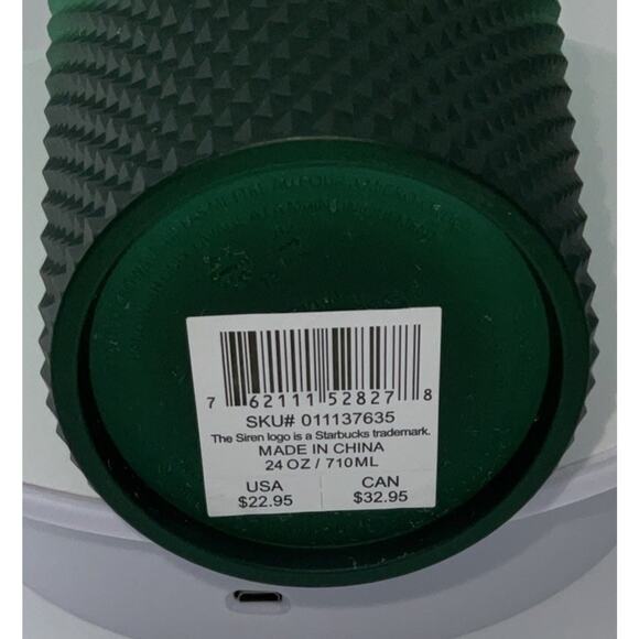 Starbucks Studded Tumbler Cup Waxberry Mint Green Ombre Winter Holiday 24 Oz - Picture 6 of 7
